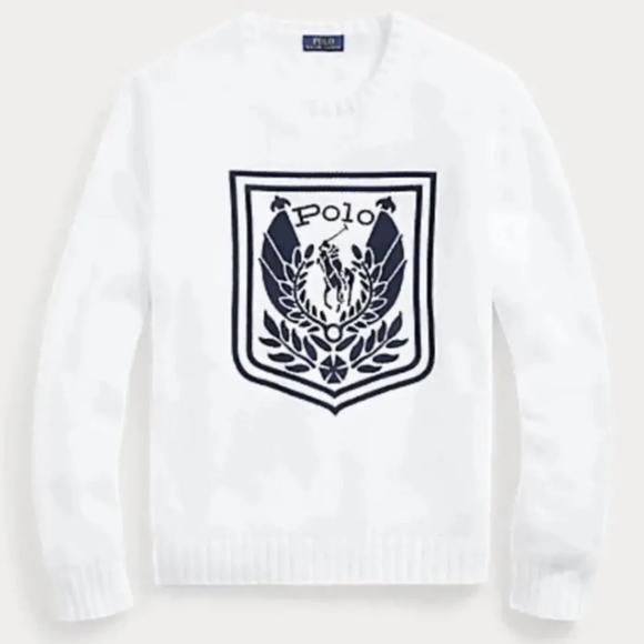 Mens Polo Ralph Lauren Embroidered Crest Knit Sweater - Picture 2 of 2